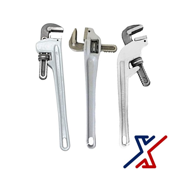 X1 Tools 14 Adjustable Aluminum Pipe Wrench Set of 3 Regular, 90  and 45 Degree 1 Set by X1 Tools X1E-HAN-WRE-PIP-9030x1